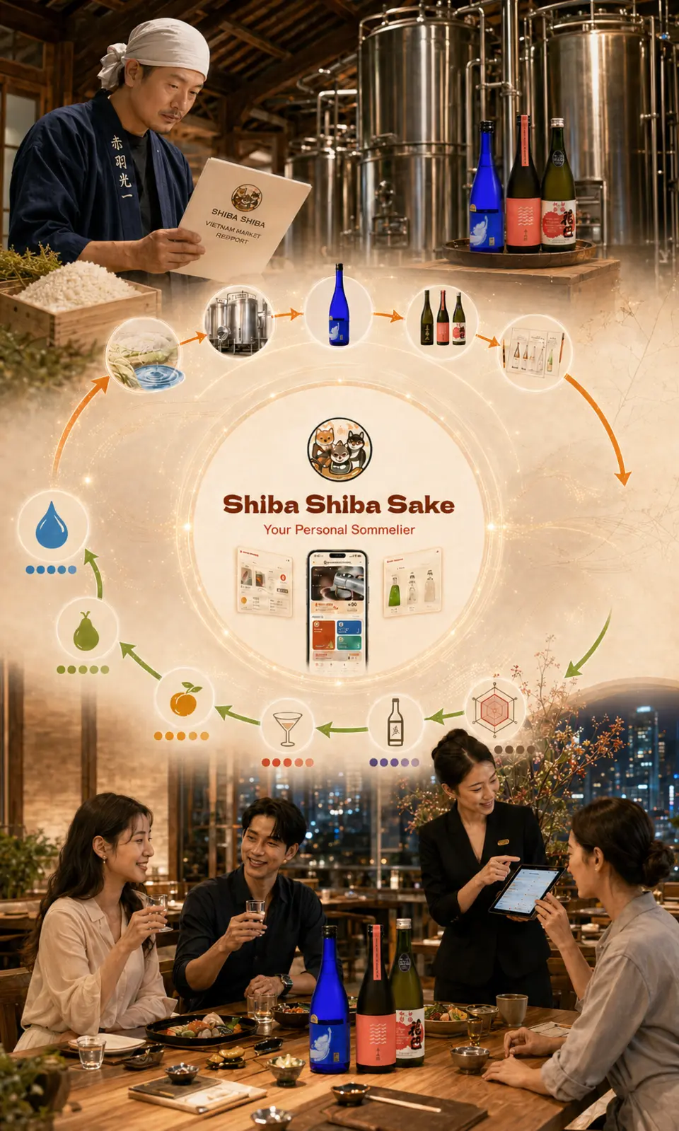 Shiba Shiba connected ecosystem linking brewery, portfolio, app and restaurant guests